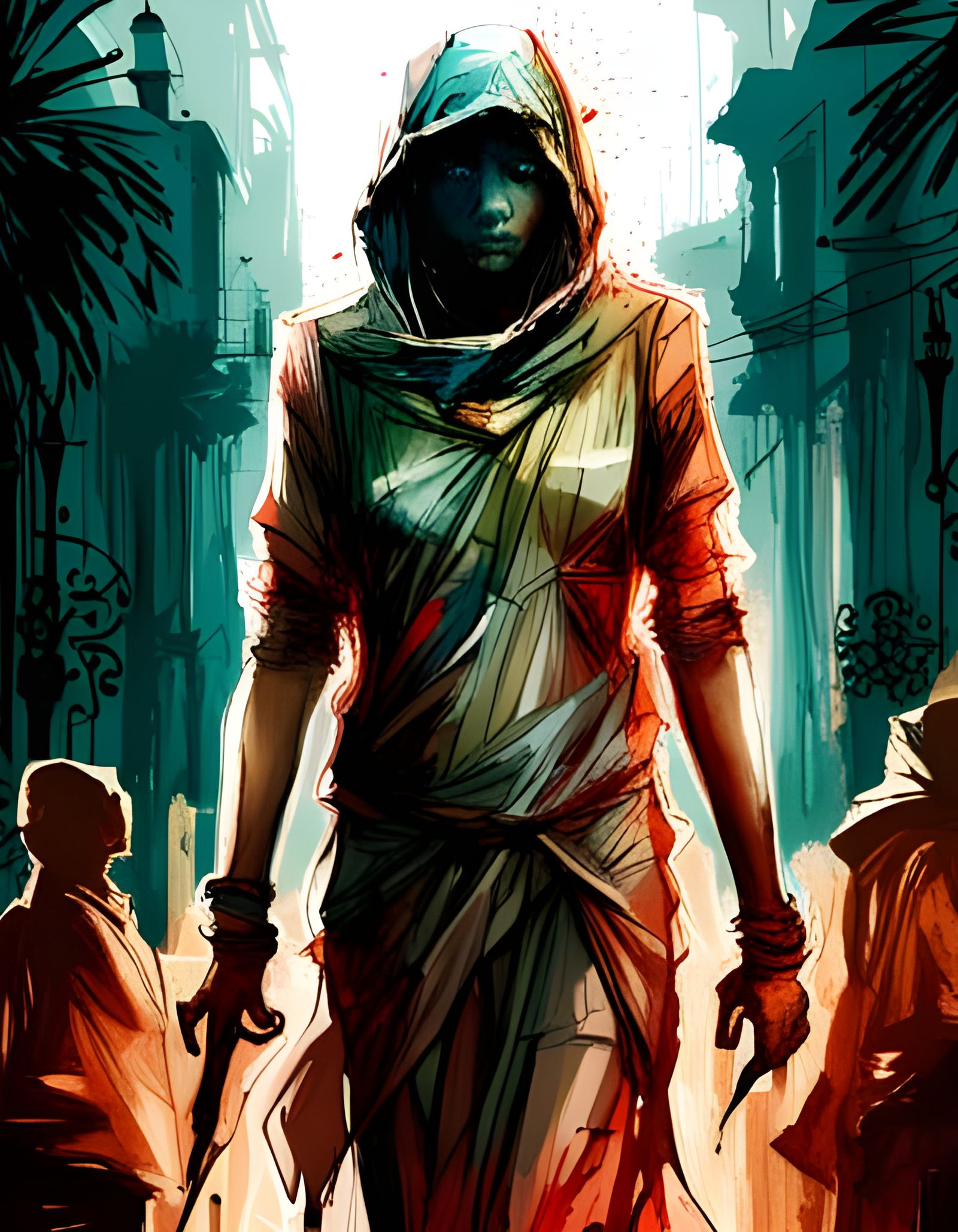 Cursed Mummy in Cairo: Digital Illustration