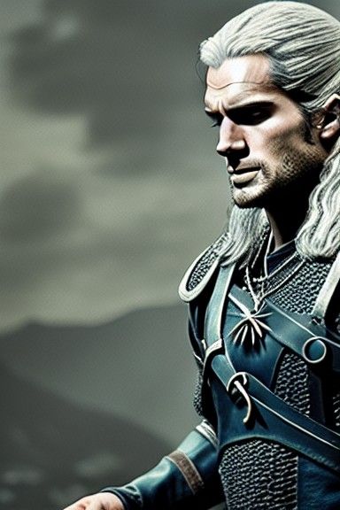 Hyperrealistic Witcher Warrior Portrait in 8K
