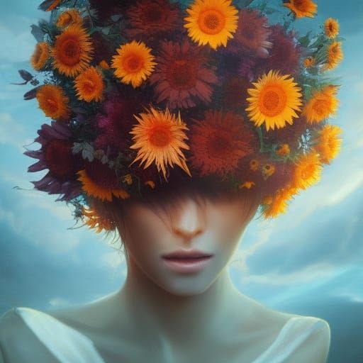 of the sunflowers