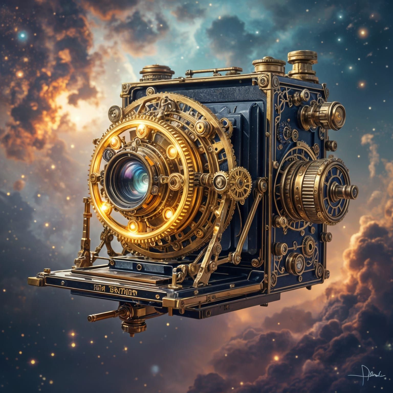 Steampunk Camera Nebula in Digital Painting