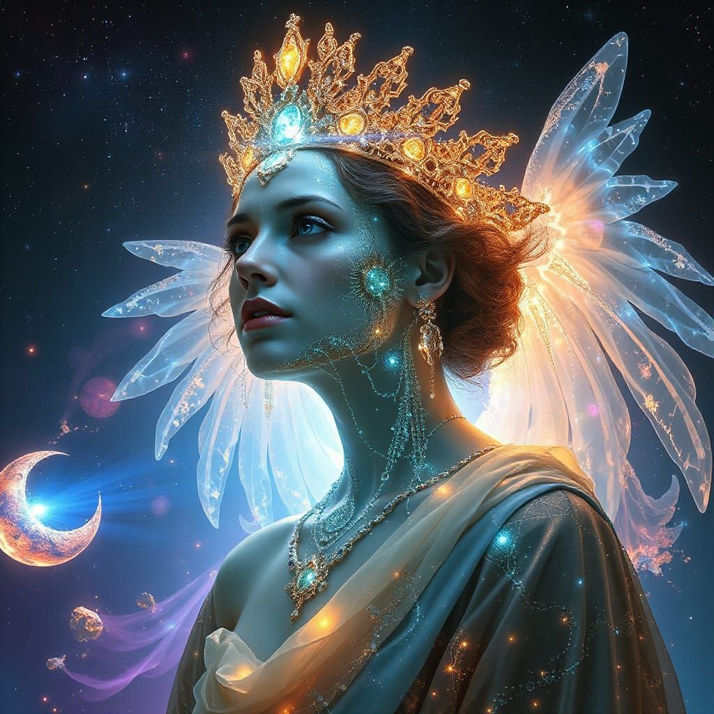 Celestial Empress in a Void of Stars and Shattered Planets