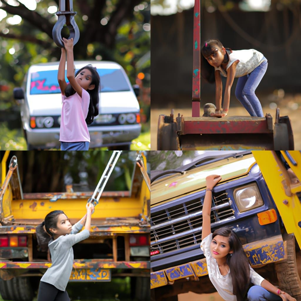 Asian Girl Power: Lifting a Truck