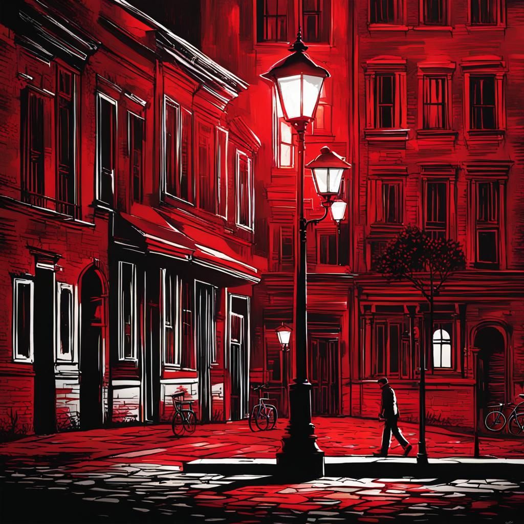 Red Streetlight Glows in the Dark