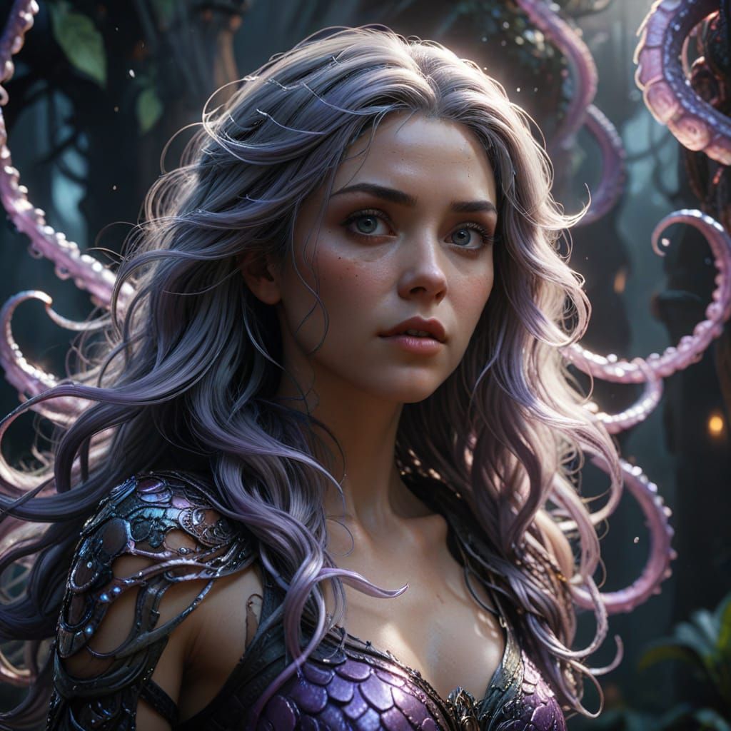 Ethereal Queen of the Ocean in Dramatic Matte Painting