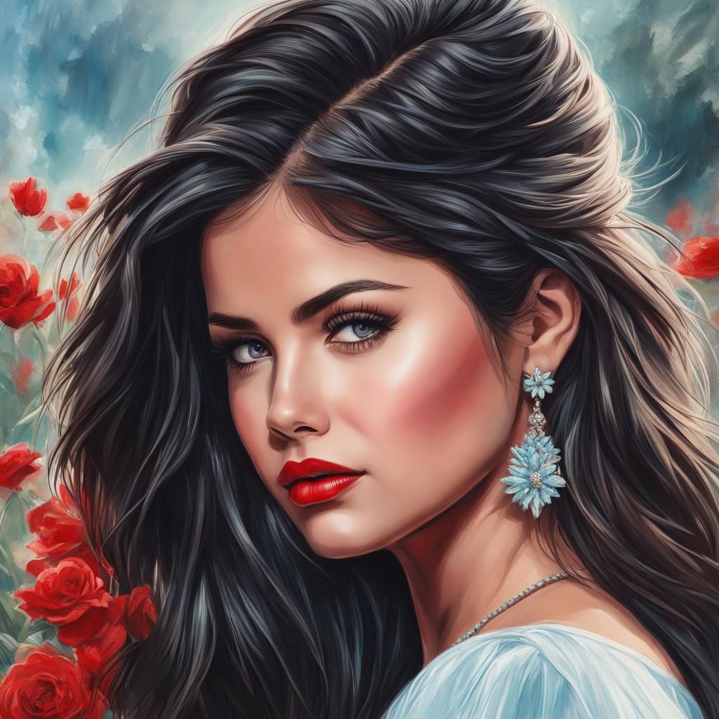 Pencil sketch of A beautiful Selena Gomez