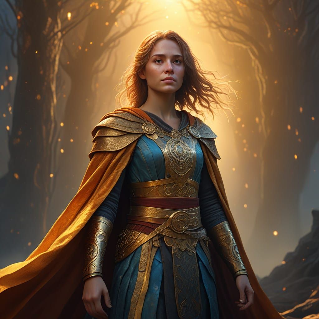 Person Standing Strong in Golden Light