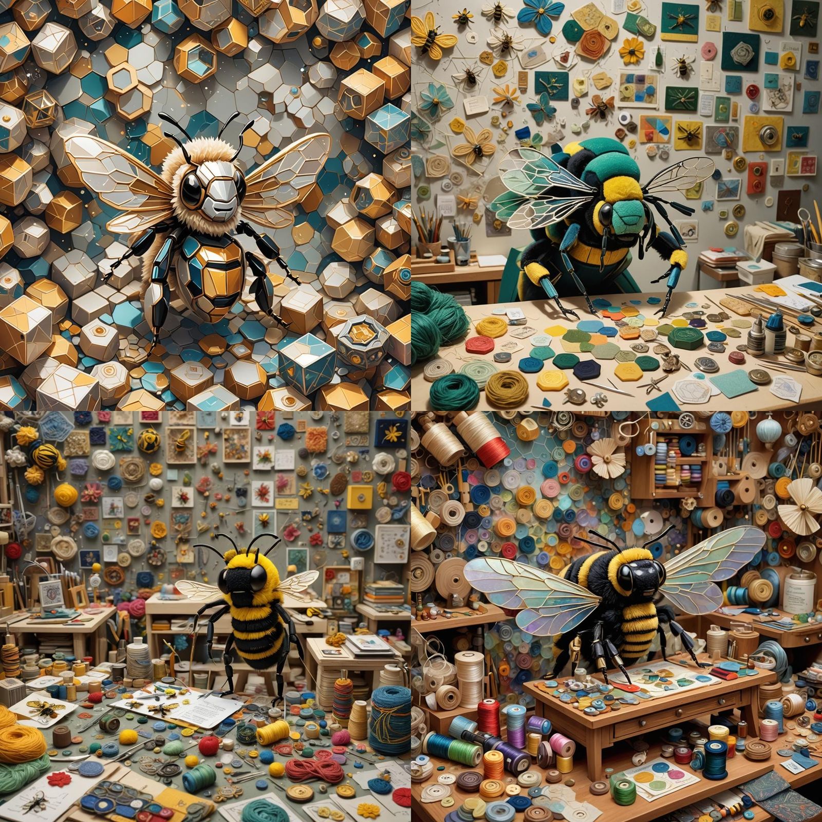 Industrious Bee Stitches Scout Uniform: Cubist Style