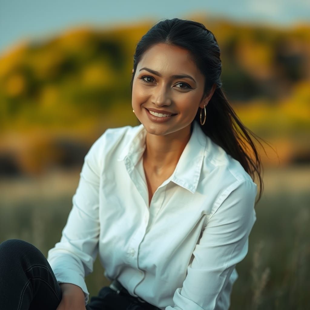 Woman in Natural Setting, Contemporary Realism Style