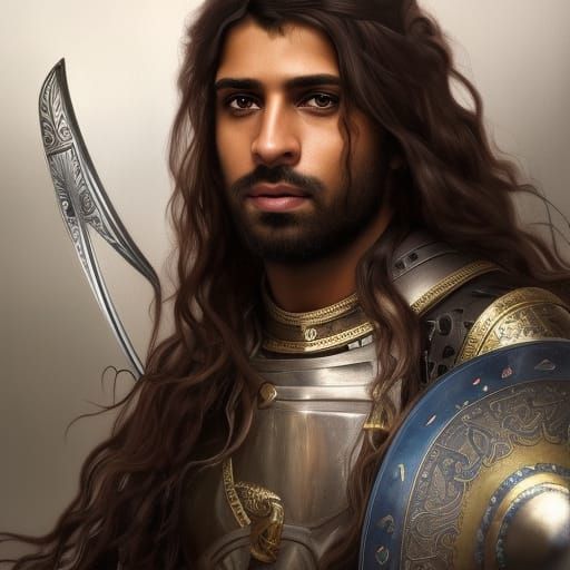 Brave Arab Gladiator Warrior Portrait