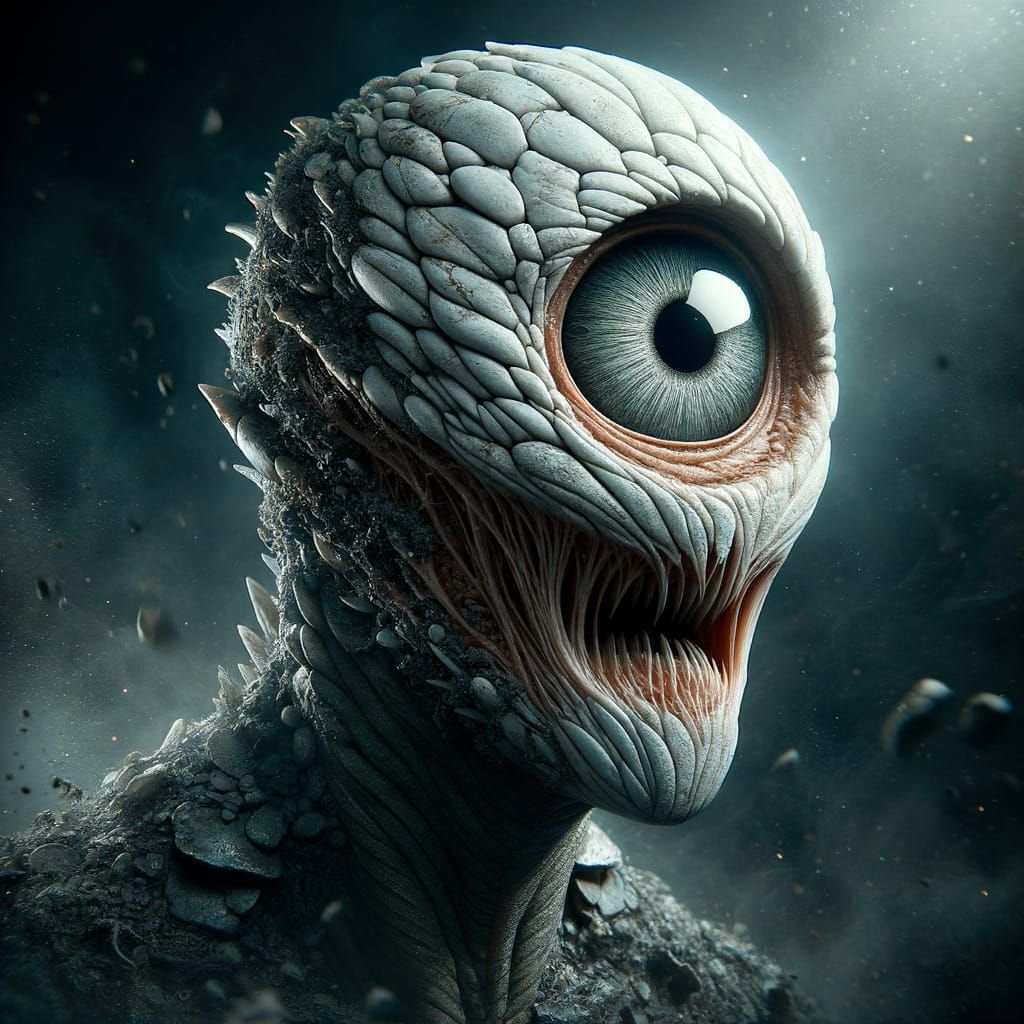 Monstrous One-Eyed Creature in Photorealistic Style