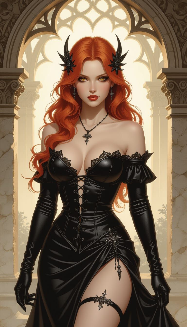 Fantasy Ginger in Macabre Illustration Style