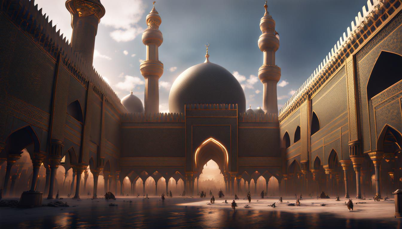 Detailed Matte Painting of Mecca in Deep Color