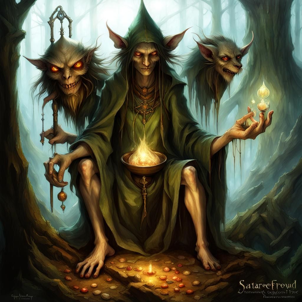 Dark Nature Scene with Glimmering Gemstones