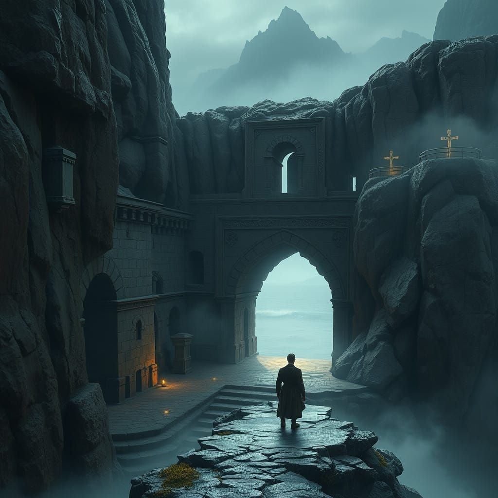 Mystical Velothi Monastery Overlooks Turbulent Stalhrim Coas...