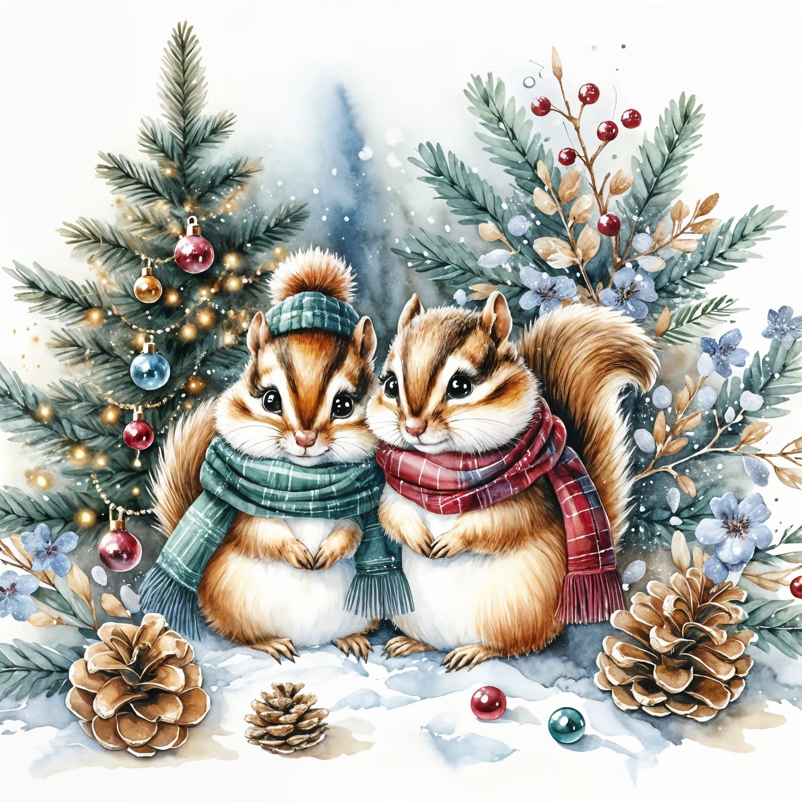 Whimsical Winter Wonderland in Watercolor