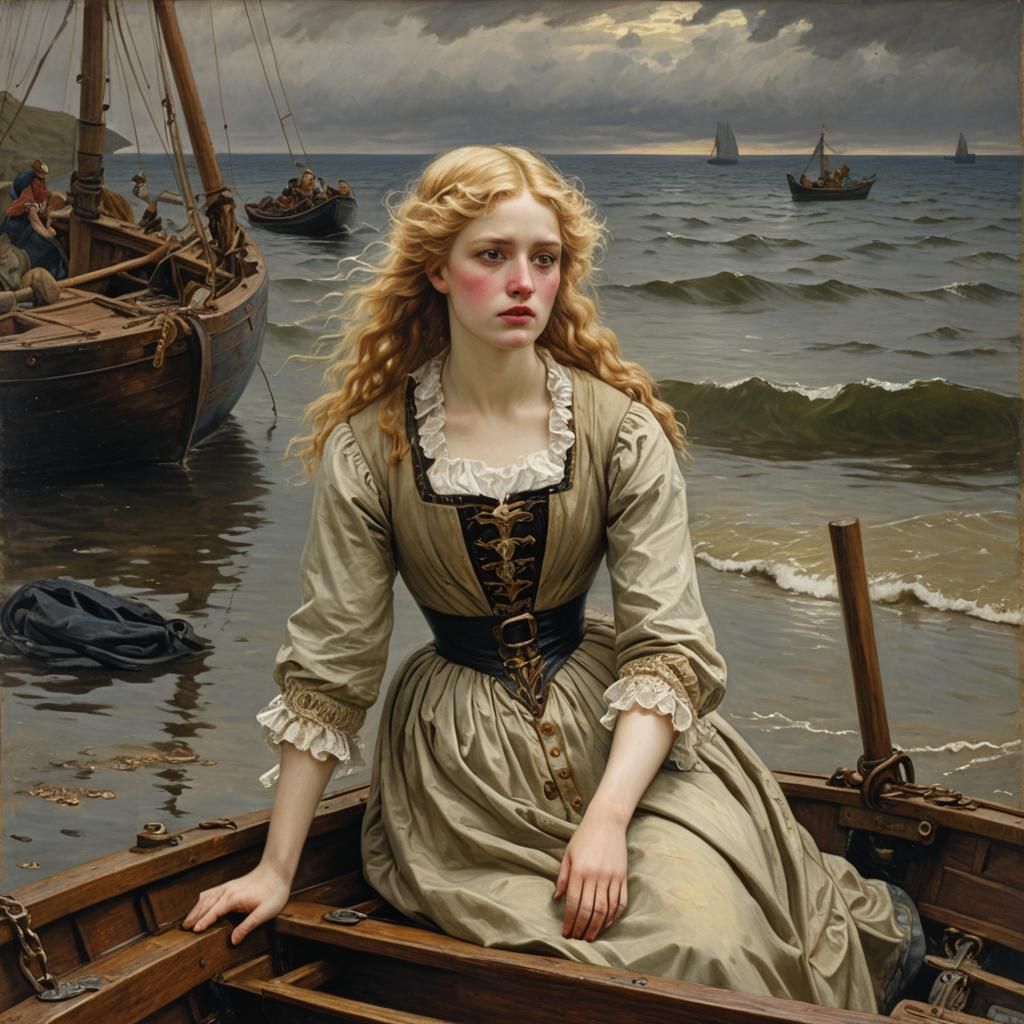 Ravishing Beauty Adrift: A Pre-Raphaelite Vision