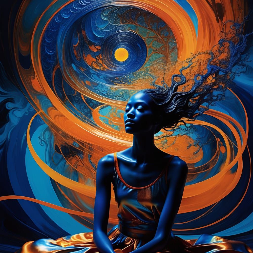 Ethereal Being of Light in Vibrant Kaleidoscope