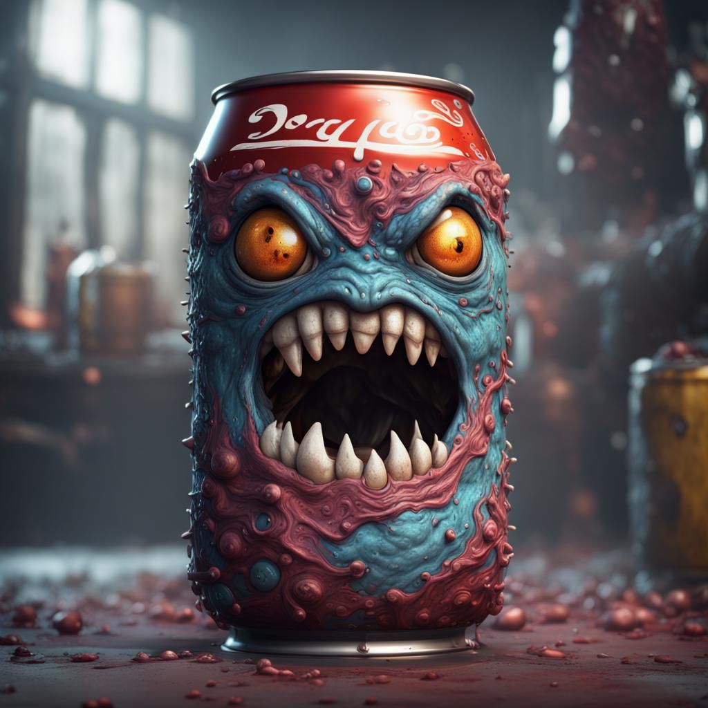 Soda Can Monster: Detailed Matte Painting