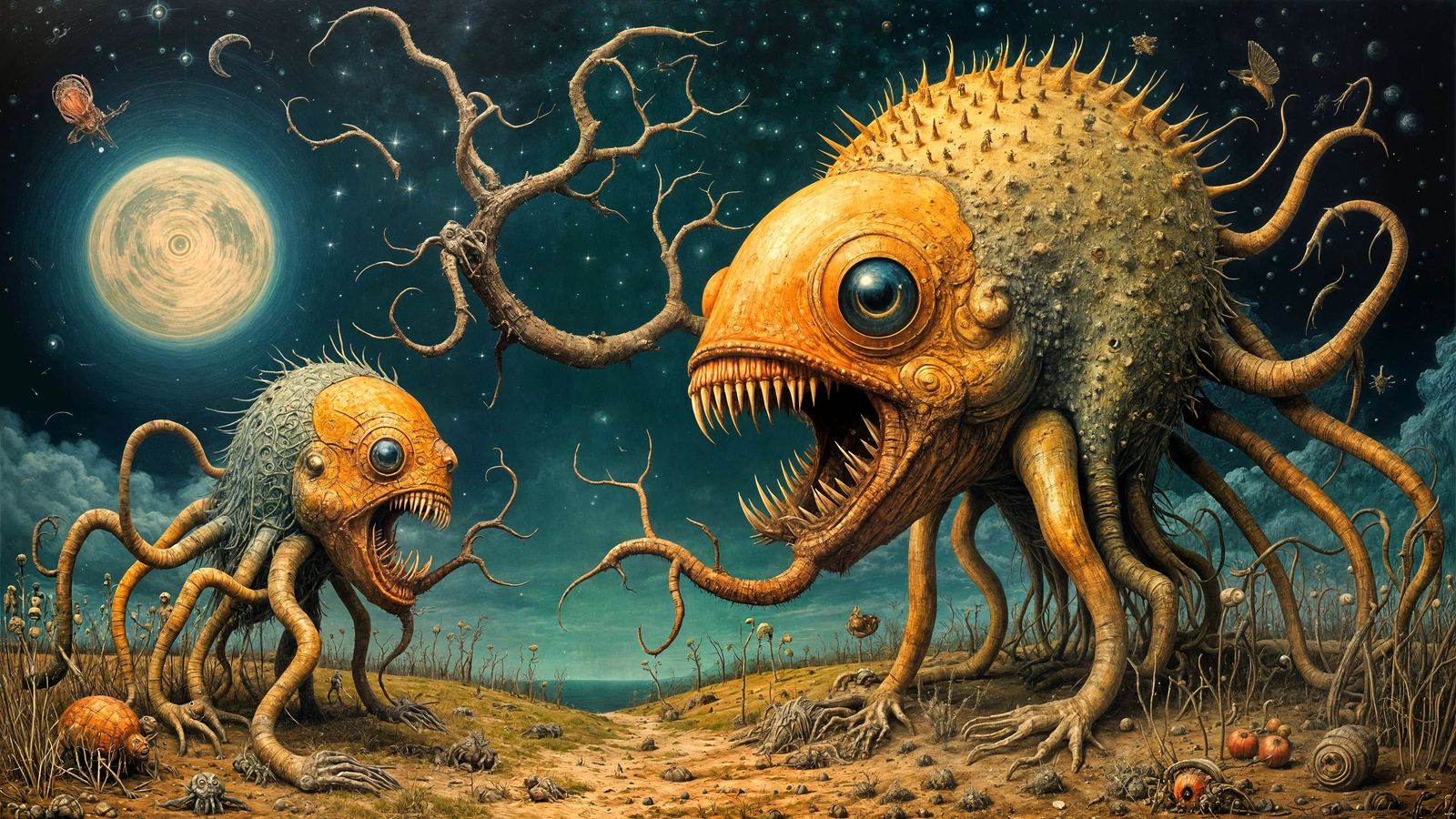 Surreal Cryptid Taxidermists in Imperial Colors