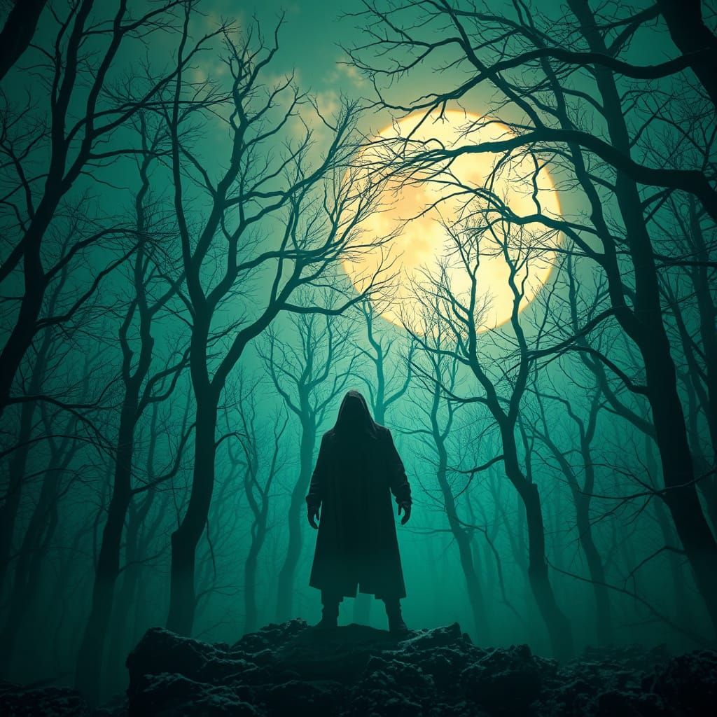 Ethereal Horror in a Snowy Ghost Forest