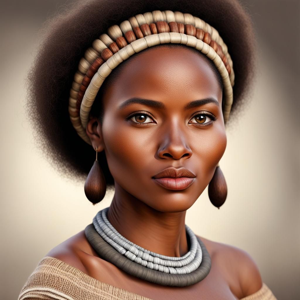 Realistic Portrait of a Madagascar Woman