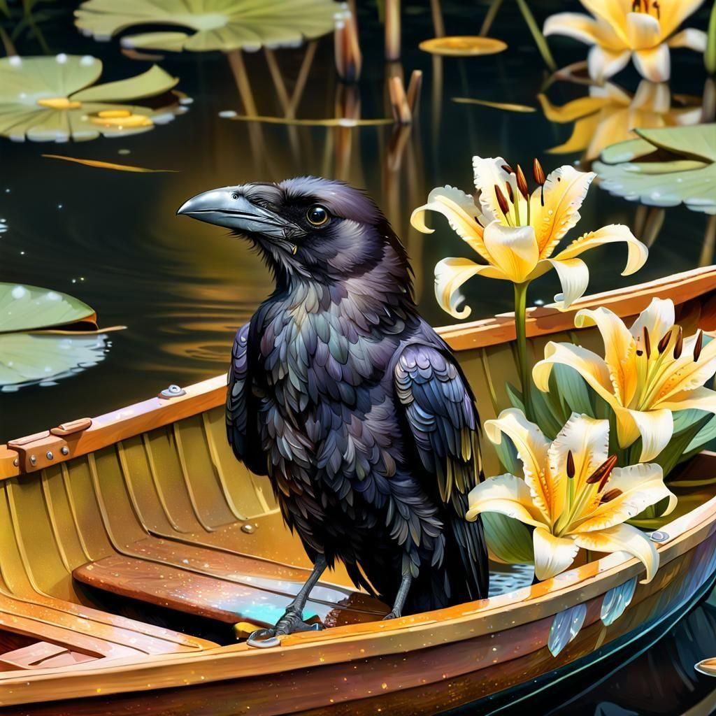 Hyperdetailed Raven Portrait in Artgerm Style