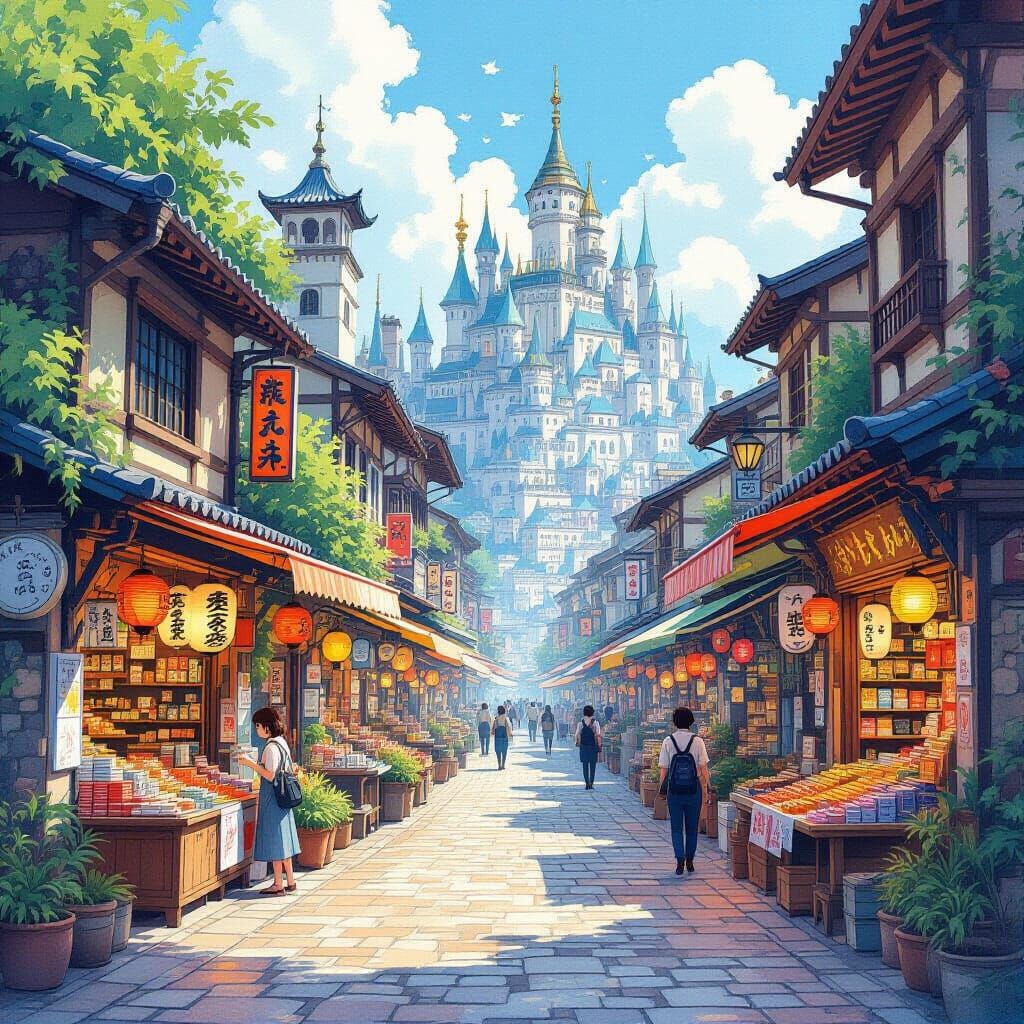 Fantastical Metropolis Inspired by Miyazaki and Gurney