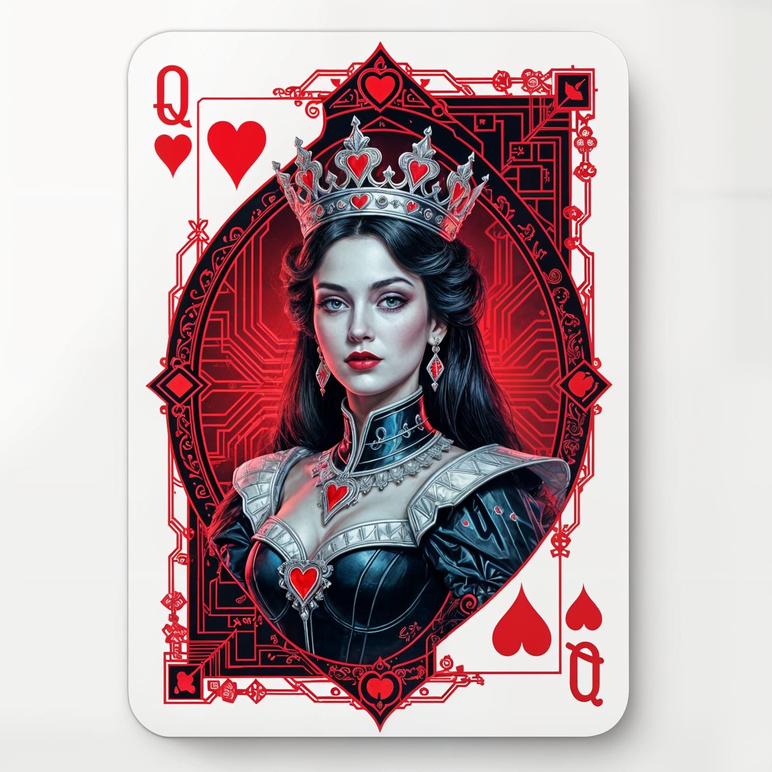 Cyberpunk Queen of Hearts Holographic Ruler