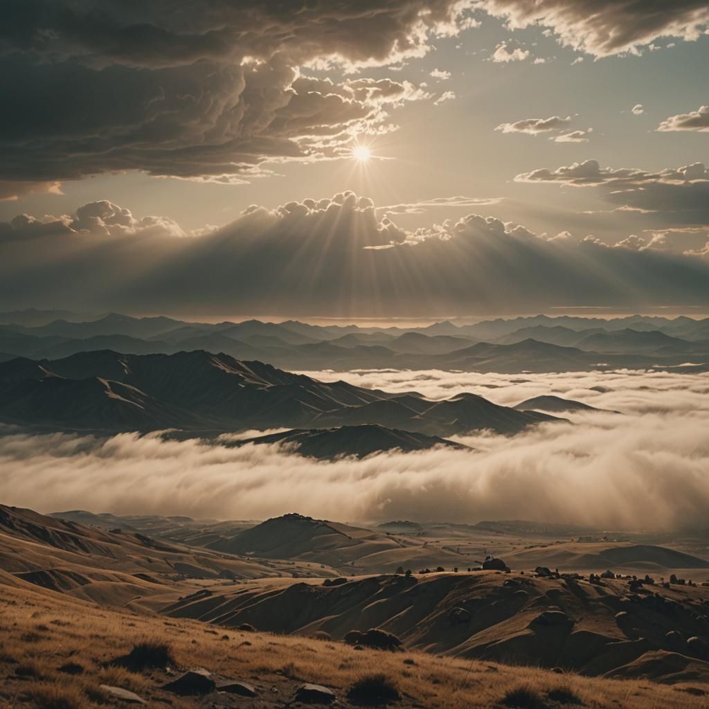 Epic Golden Hour Landscape in Cinematic Style