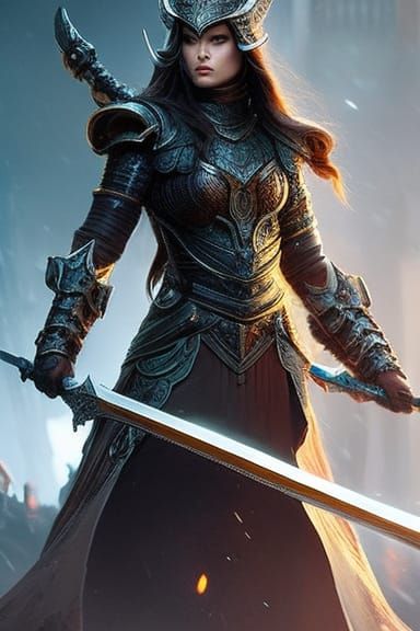 Armored Cat Warrior in Feudal Japan Style