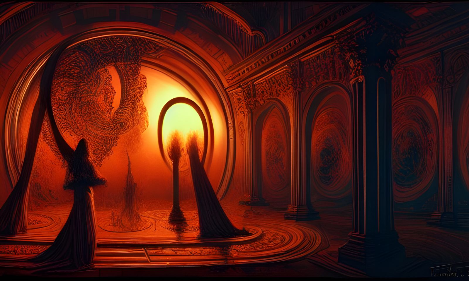 Cyberpunk Decision Tree in Sunset Hues