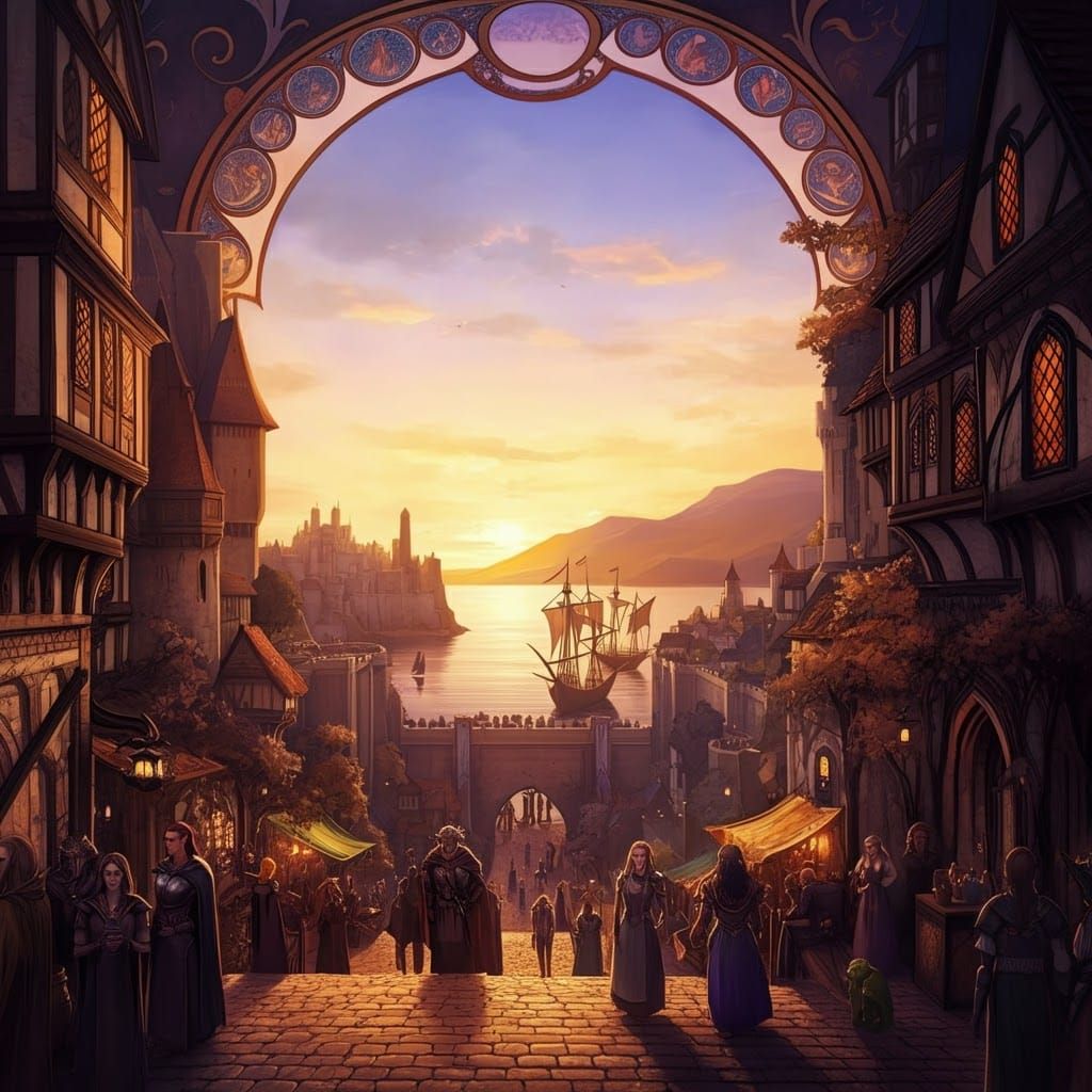 Waterdeep Vista in Art Nouveau Style