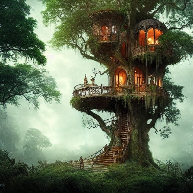 Old Overgrown Tree house