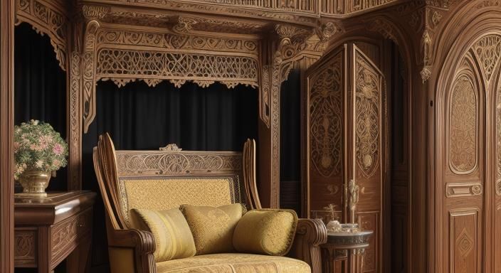 Art Nouveau Armchair with Velvet Cushions