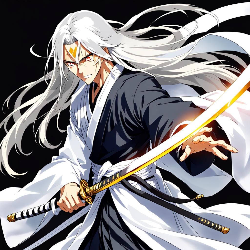 Bleach Soul Reaper with Katana in Anime Style