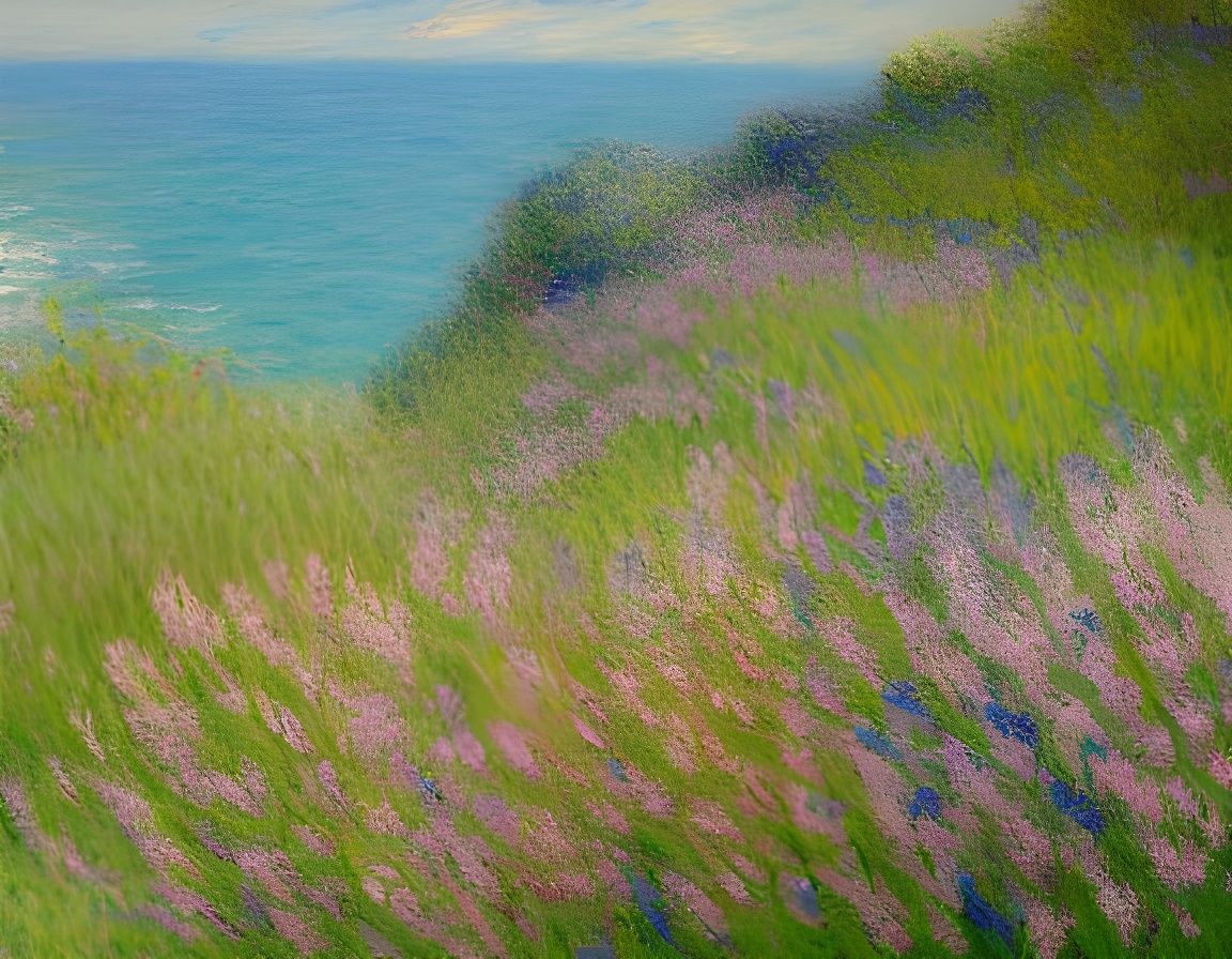 Impressionist Ocean Scene Inspired by Monet's Style
