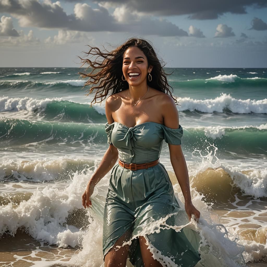 Attractive Model in Puerto Rico Caribbean Sea Photo