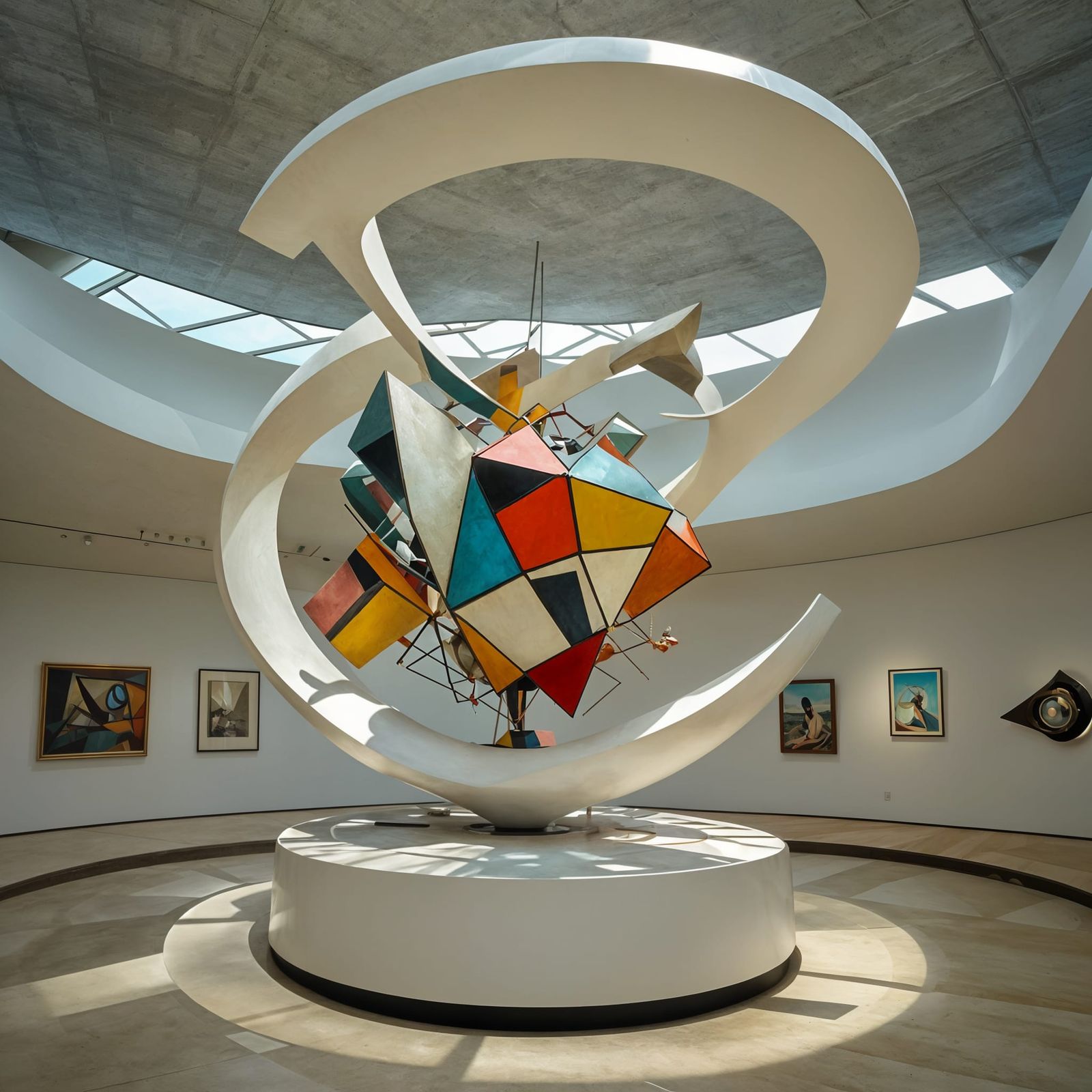 Surreal Art Gallery with Figurative Kinetic Sculptures