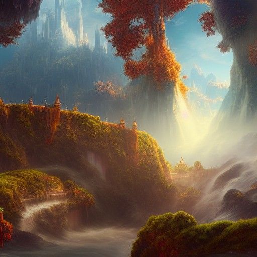 Detailed Matte Painting of a Heaven Landscape