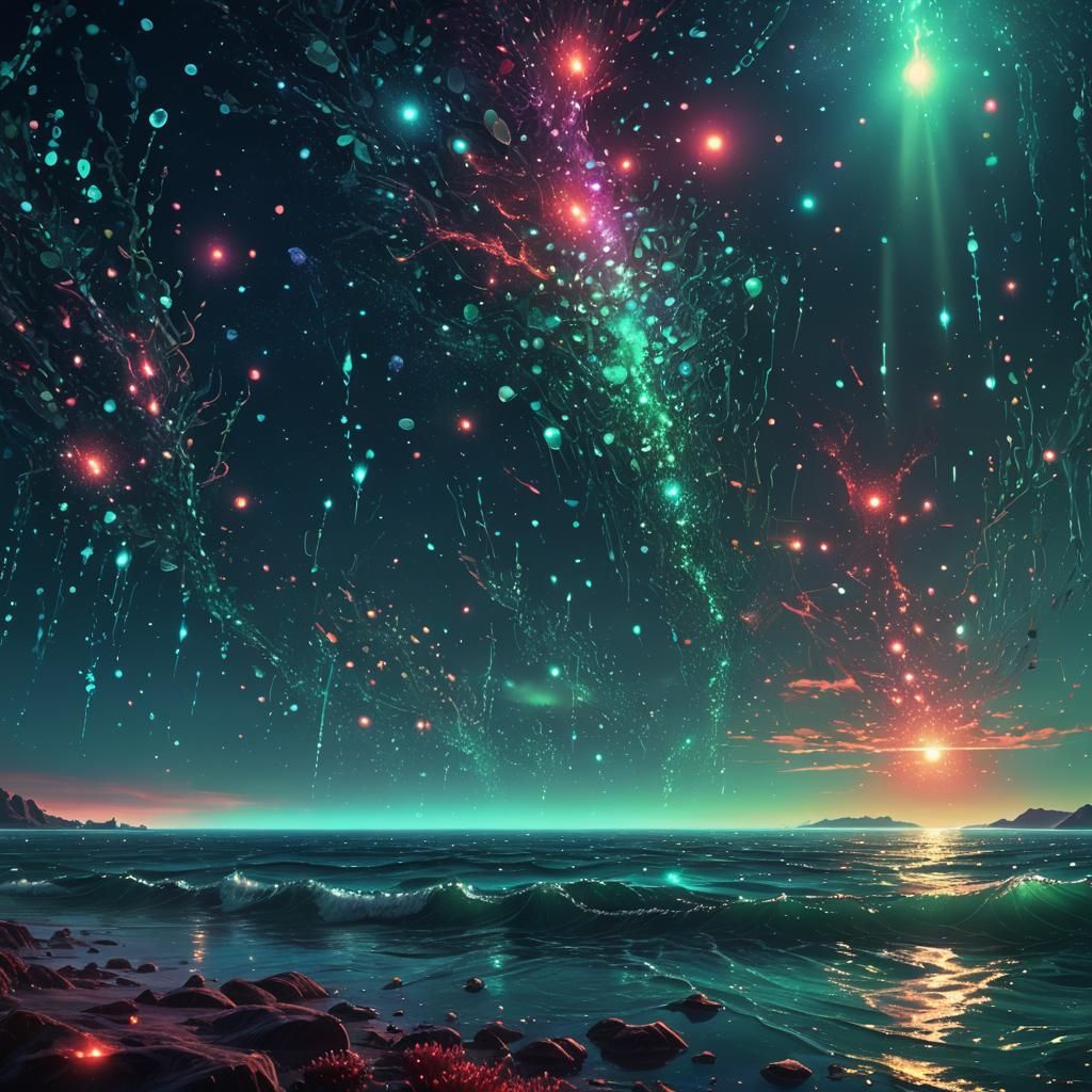 Glittering Ocean Digital Matte Painting