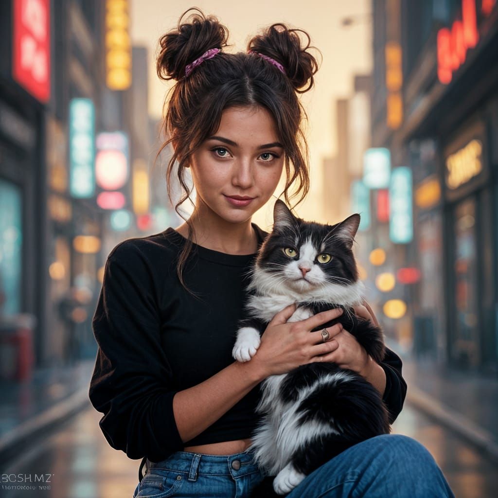 She & her cat