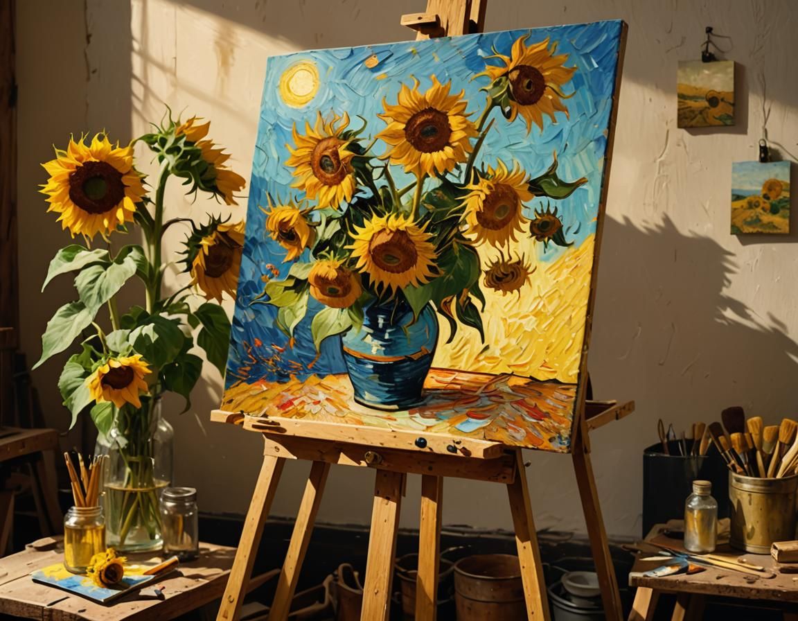 Van Gogh Painting Sunflowers: Impressionist Art