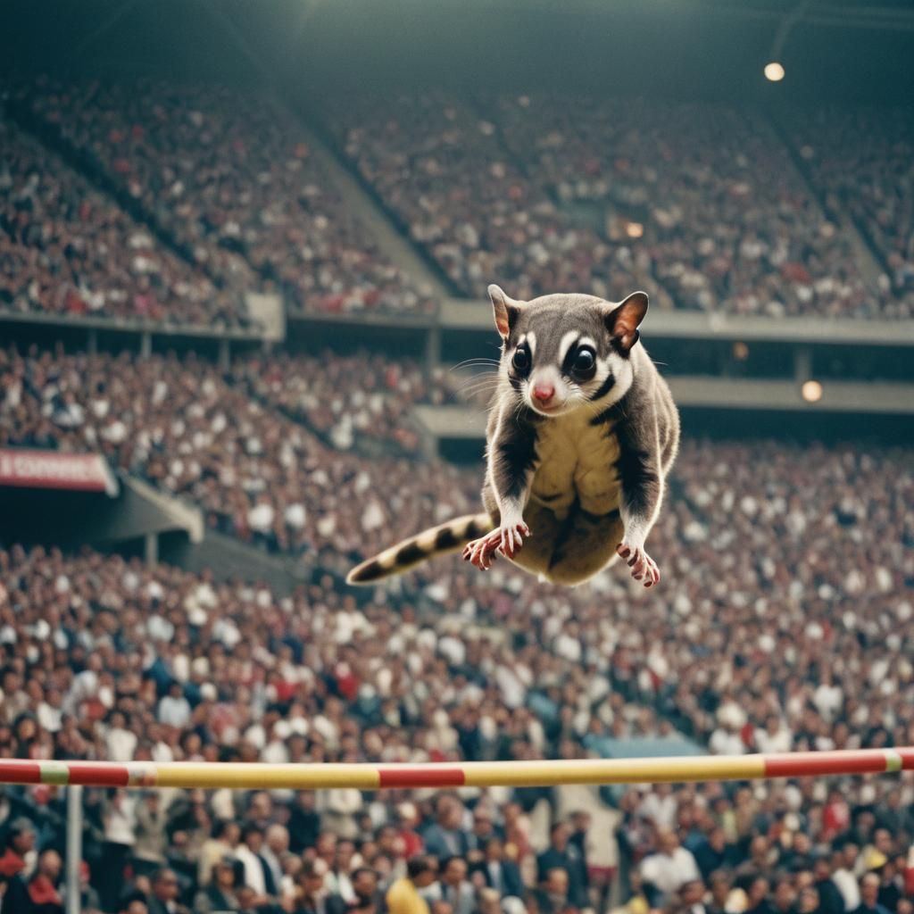 Sugar Glider's Olympic High Jump: Cinematic Still
