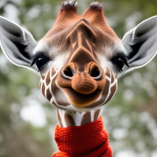 Baby Giraffe in Scarf: Professional Photography
