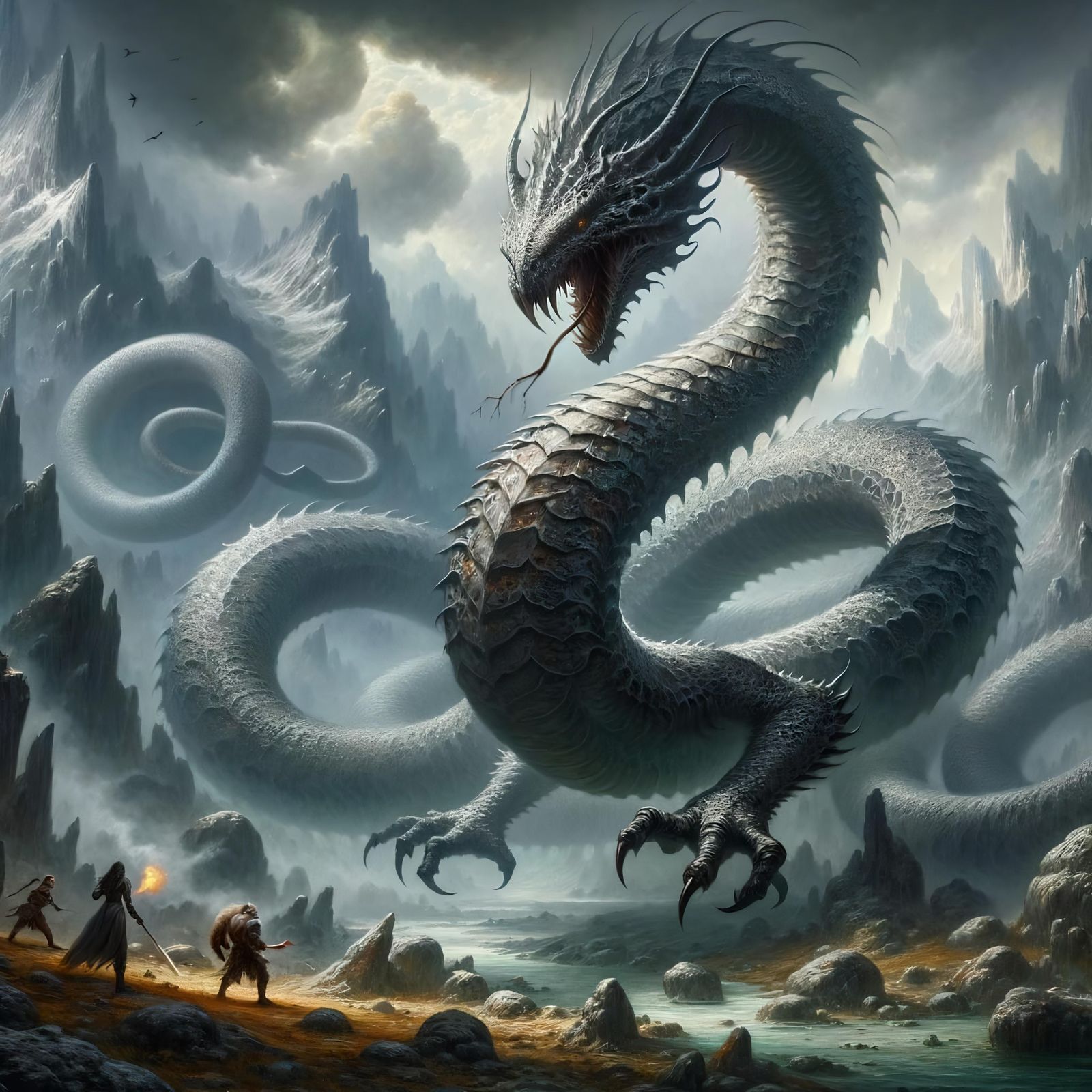 Gray Linnorm Emerges to Attack Adventurers