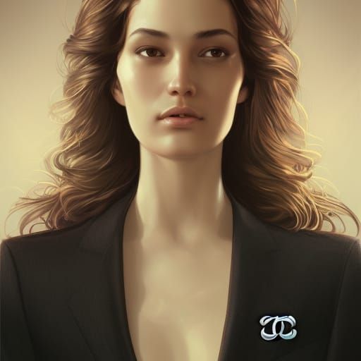 Elegant Woman in Chanel Suit: Hyperdetailed Portrait