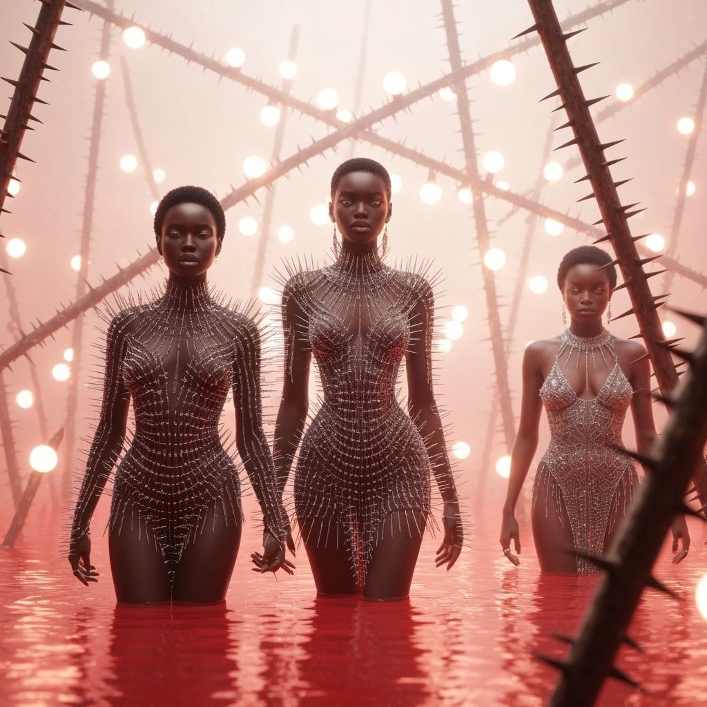 Ethereal Woman in Liquid Chamber: Digital Art