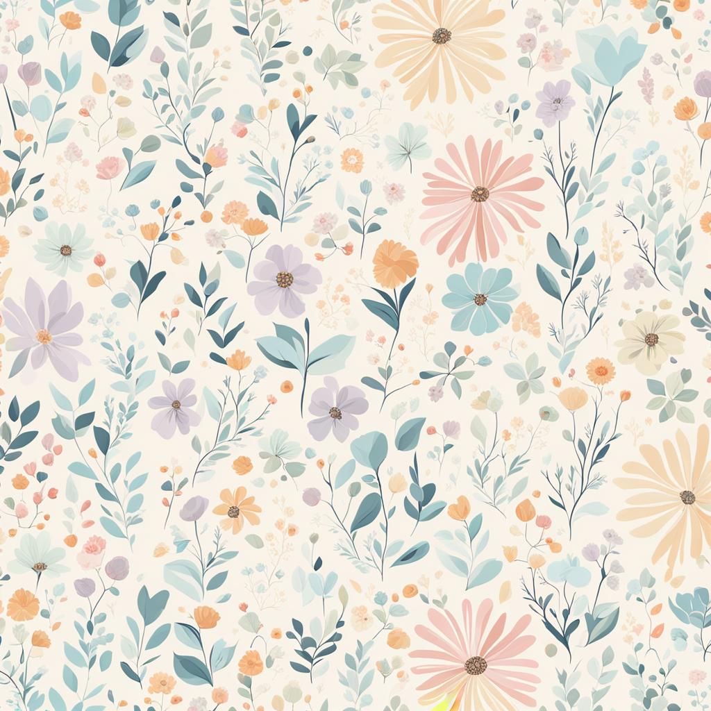 Pastel Floral Pattern: Seamless Delicate Design