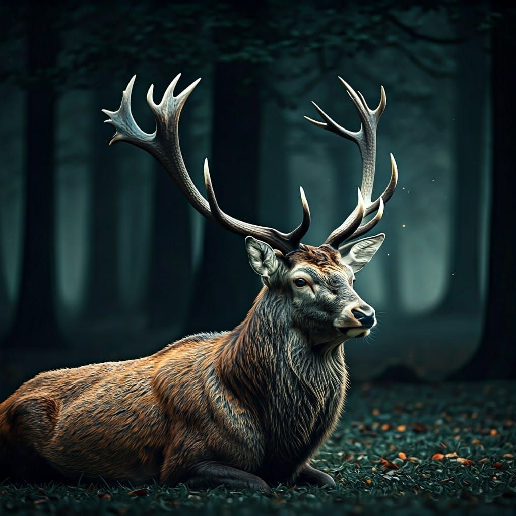 Majestic Deer Illuminated by Drone Light Show in Mesmerizing...