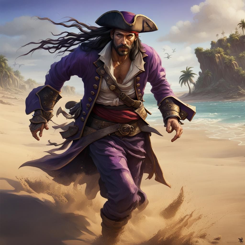 Pirate on Island: Dark Fantasy Concept Art